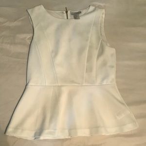 White peplum top